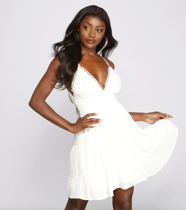 Casual Cutie Linen Skater Dress creates the perfect summer wedding guest dress or cocktail party dresss with stylish details in the latest trends for 2023!