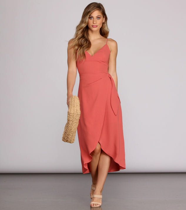 Ladies Who Brunch Wrap Midi Dress