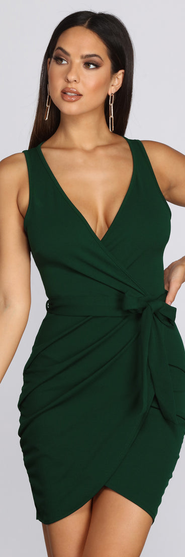 Wrapped In Beauty Mini Dress creates the perfect spring wedding guest dress or cocktail attire with stylish details in the latest trends for 2023!