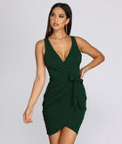 Wrapped In Beauty Mini Dress creates the perfect spring wedding guest dress or cocktail attire with stylish details in the latest trends for 2023!
