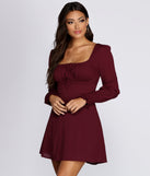 Long Sleeve Peasant Mini Dress