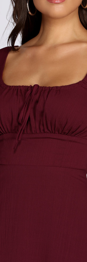 Long Sleeve Peasant Mini Dress