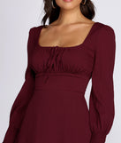 Long Sleeve Peasant Mini Dress