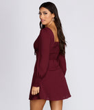 Long Sleeve Peasant Mini Dress