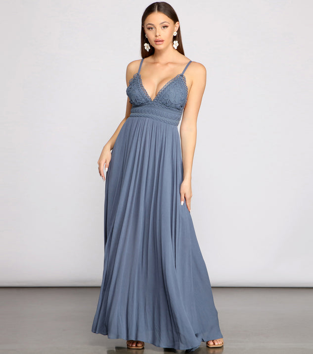 Go With The Flow Maxi Dress is a stunning choice for a bridesmaid dress or maid of honor dress, and to feel beautiful at Homecoming 2023, fall or winter weddings, formals, & military balls!