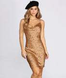 Leopard Cowl Neck Mini Dress is the perfect Homecoming look pick with on-trend details to make the 2023 HOCO dance your most memorable event yet!