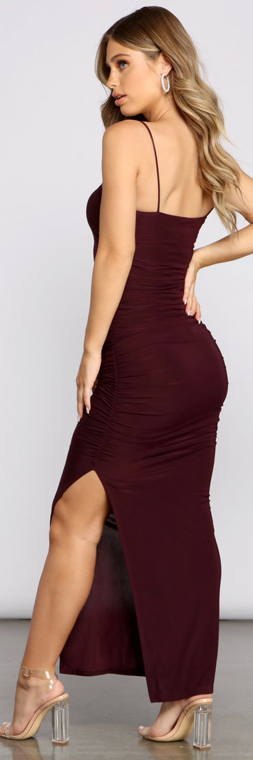 Romantic Ruched Knit Maxi Dress is the perfect Homecoming look pick with on-trend details to make the 2023 HOCO dance your most memorable event yet!