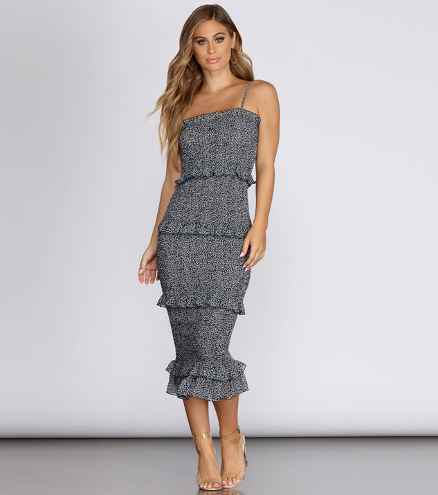 Ruffle It Up Smocked Midi Dress