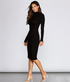 Long Sleeve Ribbed Knit Midi Dress is the perfect Homecoming look pick with on-trend details to make the 2023 HOCO dance your most memorable event yet!