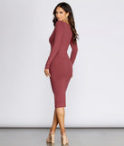 V Mine Ribbed Knit Midi Dress