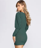 Long Sleeve Ribbed Mini Dress