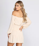Smocked Off The Shoulder Mini Dress