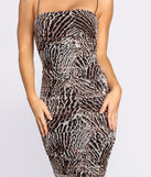 Wild Feline Leopard & Tiger Ruched Midi Dress