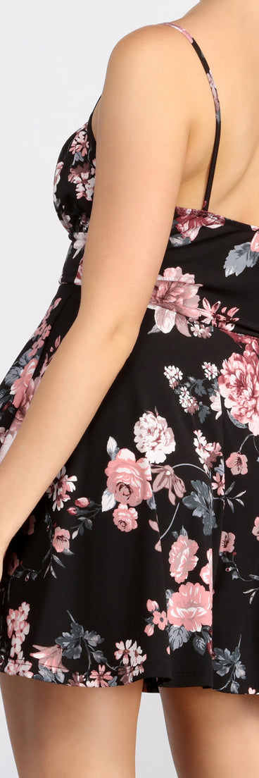 Blossom And Bloom Square Neck Skater Dress