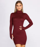 Turtleneck Ribbed Knit Mini Dress is the perfect Homecoming look pick with on-trend details to make the 2023 HOCO dance your most memorable event yet!