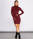 Turtleneck Ribbed Knit Mini Dress is the perfect Homecoming look pick with on-trend details to make the 2023 HOCO dance your most memorable event yet!