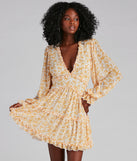 Spring Fling Floral Chiffon Ruffle Dress for Prom, Bridesmaids, Wedding Guests, Formals Military Balls, and Homecoming 2022