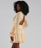 Spring Fling Floral Chiffon Ruffle Dress