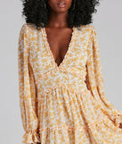 Spring Fling Floral Chiffon Ruffle Dress