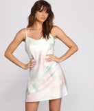 A Splash Of This Tie-Dye Satin Mini Dress