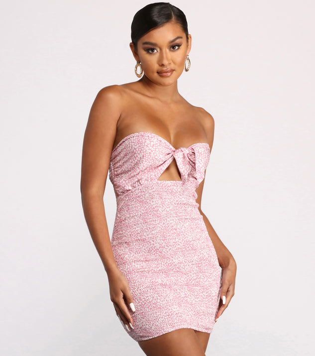 Floral Ditsy Smocked Tie Front Mini Dress