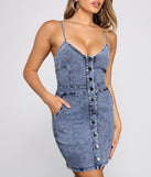 Denim Days Button Up Mini Dress is a trendy pick to create 2023 festival outfits, festival dresses, outfits for concerts or raves, and complete your best party outfits!