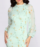 Floral Chiffon Blouson Mini Dress