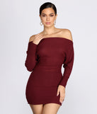 Off Shoulder Knit Mini Dress is a trendy pick to create 2023 concert outfits, festival dresses, outfits for raves, or to complete your best party outfits or clubwear!