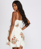 Flowy In Floral Tie Waist Mini Dress
