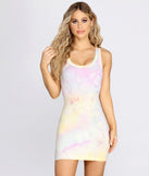 Get Groovin' Tie Dye Scoop Neck Mini Dress is a trendy pick to create 2023 festival outfits, festival dresses, outfits for concerts or raves, and complete your best party outfits!