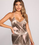 Stunning Beauty Tropical Maxi Dress creates the perfect spring wedding guest dress or cocktail attire with stylish details in the latest trends for 2023!