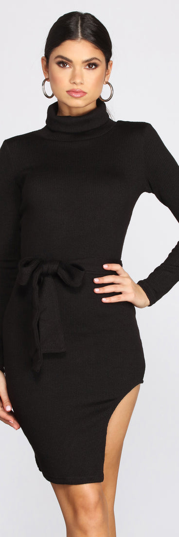 Chic With An Edge Sweater Dress creates the perfect New Year’s Eve Outfit or new years dress with stylish details in the latest trends to ring in 2023!