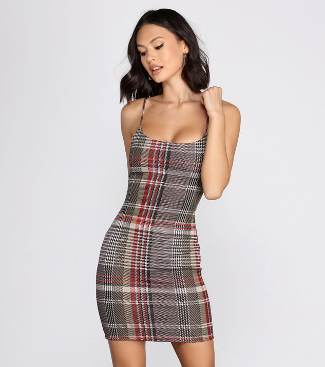 In Check Plaid Mini Dress