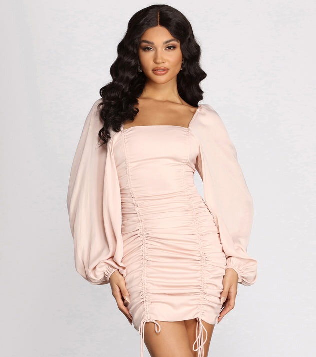 Ready Or Not Ruched Mini Dress creates the perfect summer wedding guest dress or cocktail party dresss with stylish details in the latest trends for 2023!