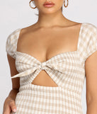 Smocked Sweetheart Gingham Mini Dress