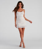 Wrapped In Lace Ruched Mini Dress