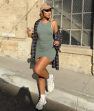 Ribbed Knit Crew Neck Bodycon Mini Dress is a trendy pick to create 2023 concert outfits, festival dresses, outfits for raves, or to complete your best party outfits or clubwear!