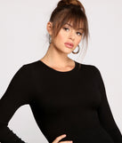 Chic Ribbed Knit Basic Mini Dress
