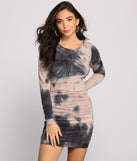 Get On-Trend Tie Dye Knit Mini Dress
