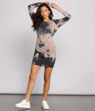 Get On-Trend Tie Dye Knit Mini Dress