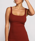 Need For Basics Ribbed Midi Dress
