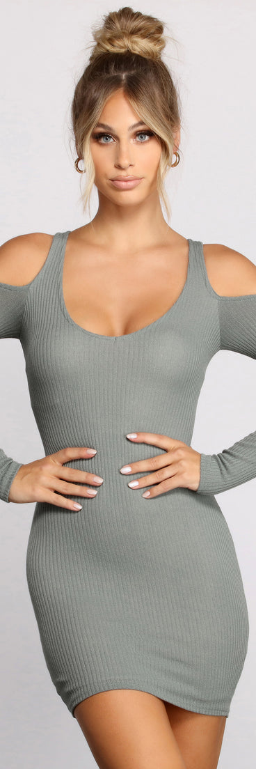 You’ll make a statement in What's The Scoop Cutout Ribbed Knit Mini Dress as an NYE club dress, a tight dress for holiday parties, sexy clubwear, or a sultry bodycon dress for that fitted silhouette.