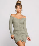 Totally Chic Ruched Knit Mini Dress