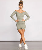Totally Chic Ruched Knit Mini Dress