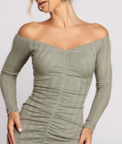 Totally Chic Ruched Knit Mini Dress