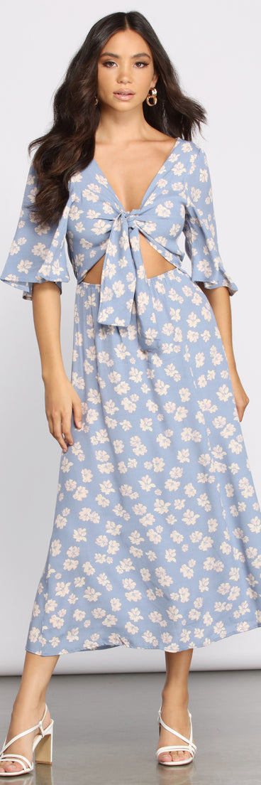 Flowy Floral Woven Midi Dress