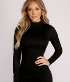 Basic Side Slit Ribbed Knit Mini Dress