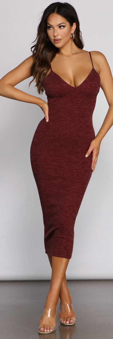 Comfy-Chic Ribbed Knit Midi Dress