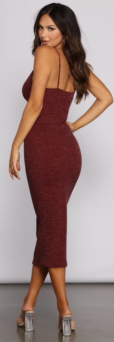 Comfy-Chic Ribbed Knit Midi Dress