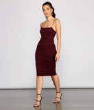 You’ll make a statement in Heart Of Glam Ruched Midi Dress as an NYE club dress, a tight dress for holiday parties, sexy clubwear, or a sultry bodycon dress for that fitted silhouette.